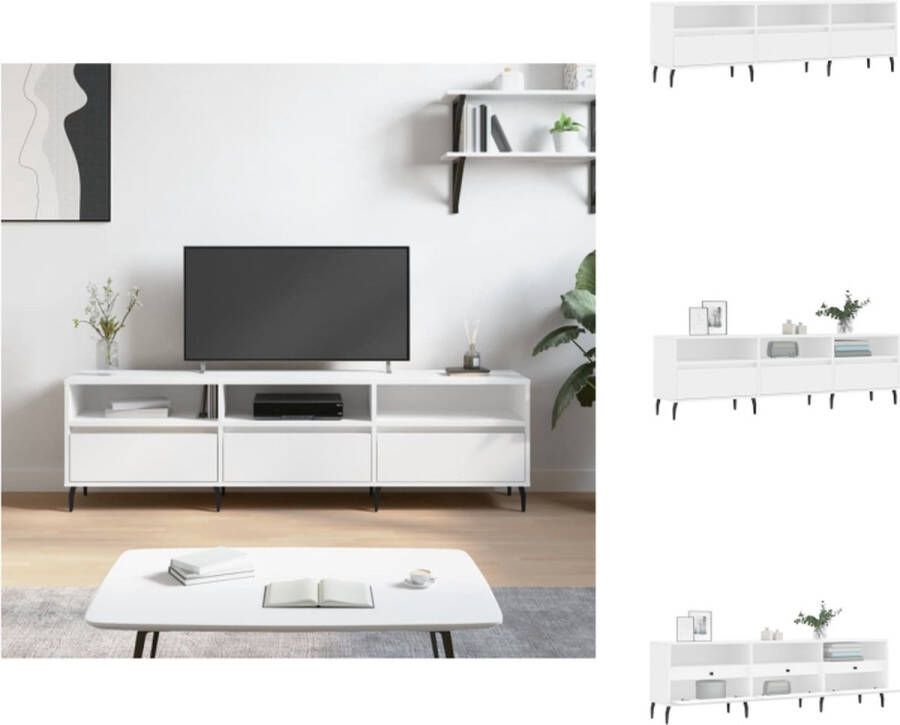 VidaXL Tv-meubel Tv-kast 150 x 30 x 44.5 cm Wit Kast