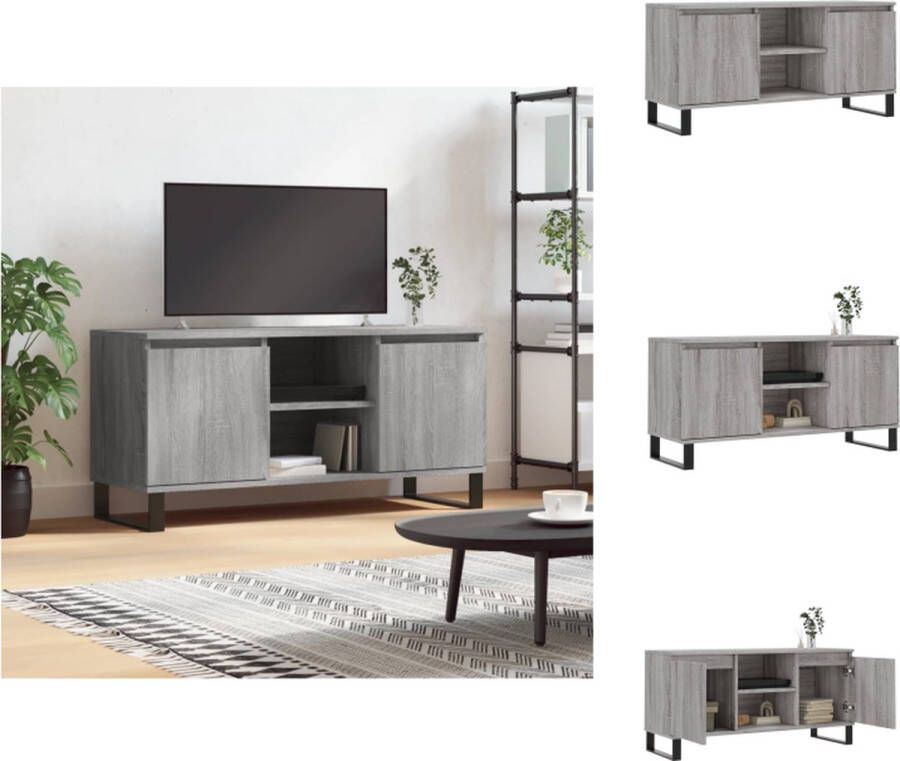 VidaXL TV-meubel Tv-meubel Afmeting- 104 x 35 x 50 cm Kleur- Grijs Sonoma Eiken Ken- Stevig materiaal Kast