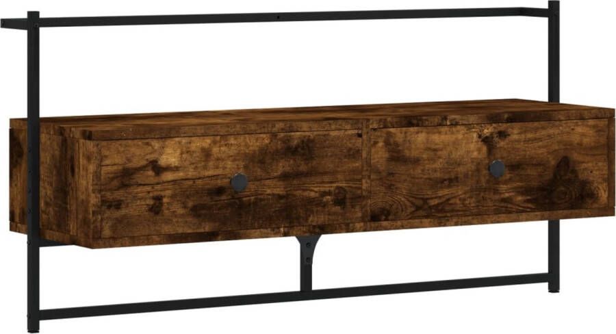 VidaXL -Tv-meubel-wandgemonteerd-100 5x30x51-cm-hout-gerookt-eikenkleur