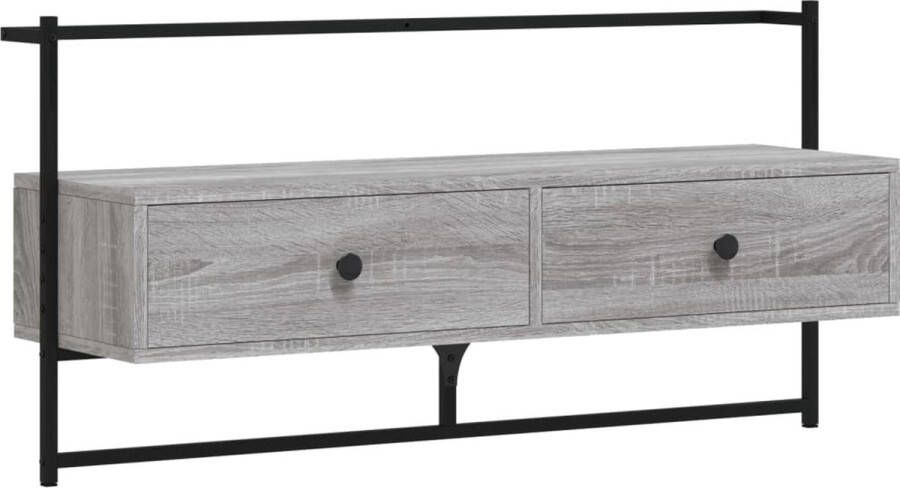 VidaXL -Tv-meubel-wandgemonteerd-100 5x30x51-cm-hout-grijs-sonoma-eiken