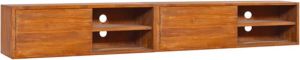 VidaXL Tv-meubel Wandmontage 180x30x30 Cm Massief Teakhout