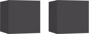 VidaXL Tv-wandmeubelen 2 St 30 5x30x30 Cm Grijs