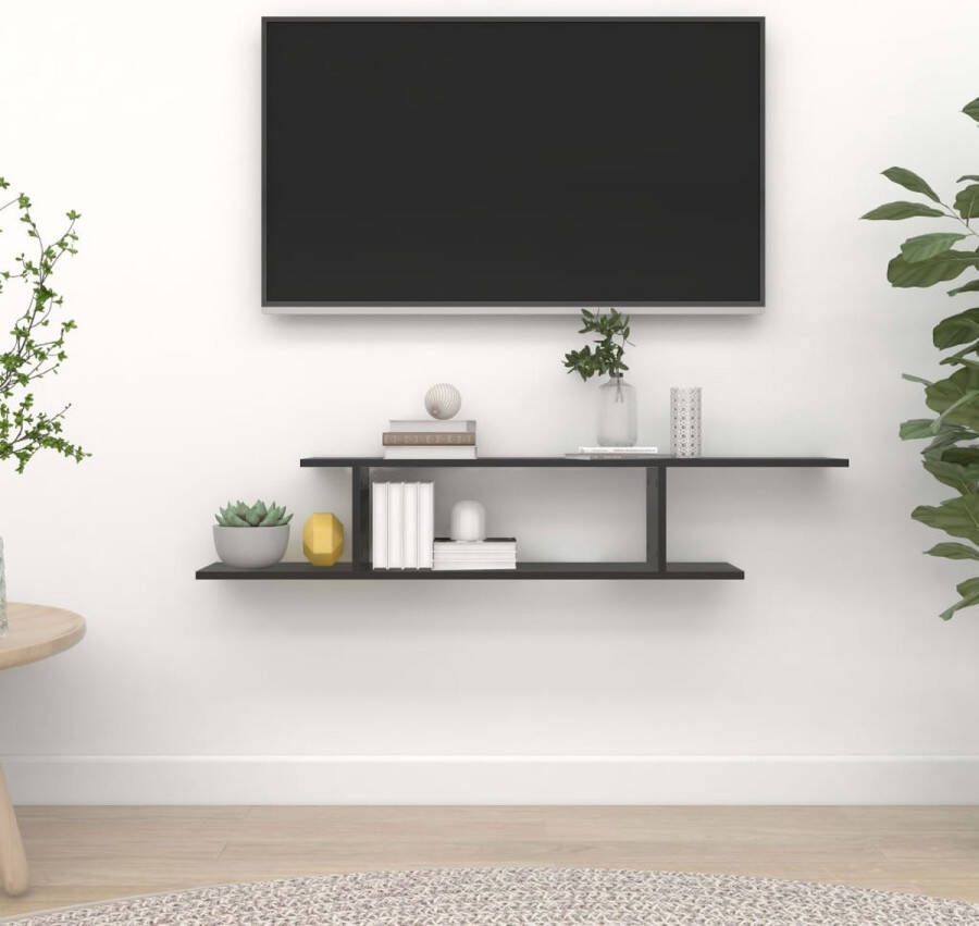 VidaXL Tv-wandschap 125x18x23 cm bewerkt hout zwart