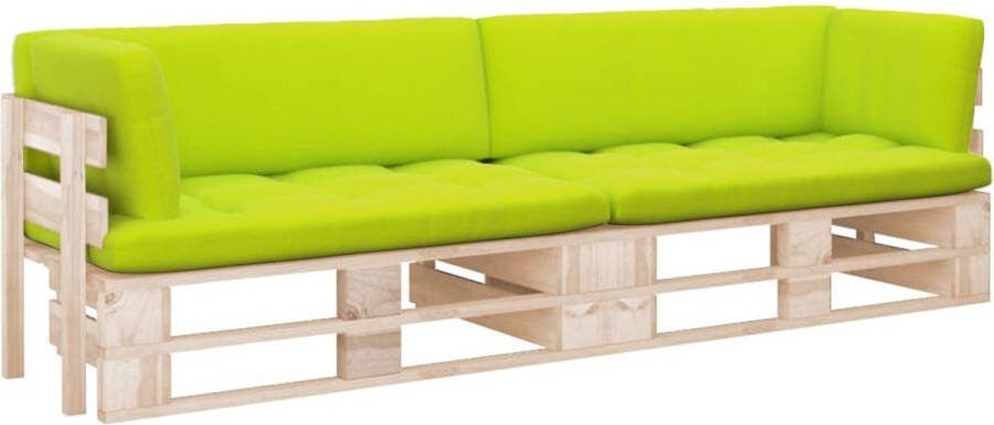 VidaXL Tweezitsbank pallet met kussens geïmpregneerd grenenhout