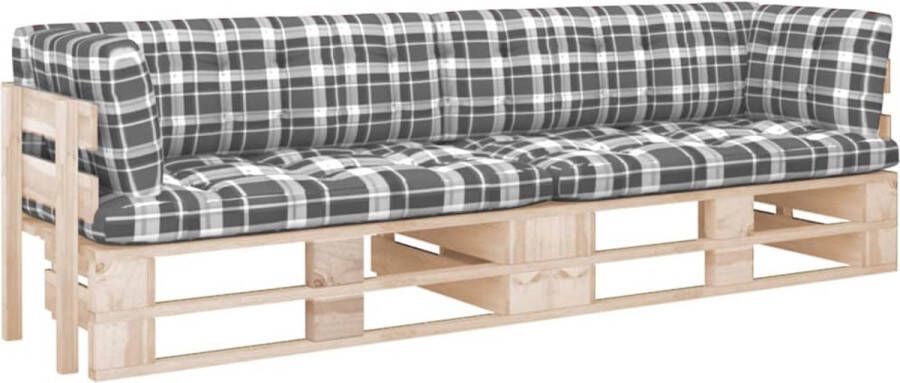 VidaXL Tweezitsbank pallet met kussens geïmpregneerd grenenhout