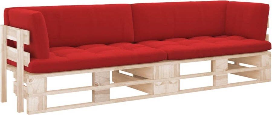 VidaXL Tweezitsbank pallet met kussens geïmpregneerd grenenhout