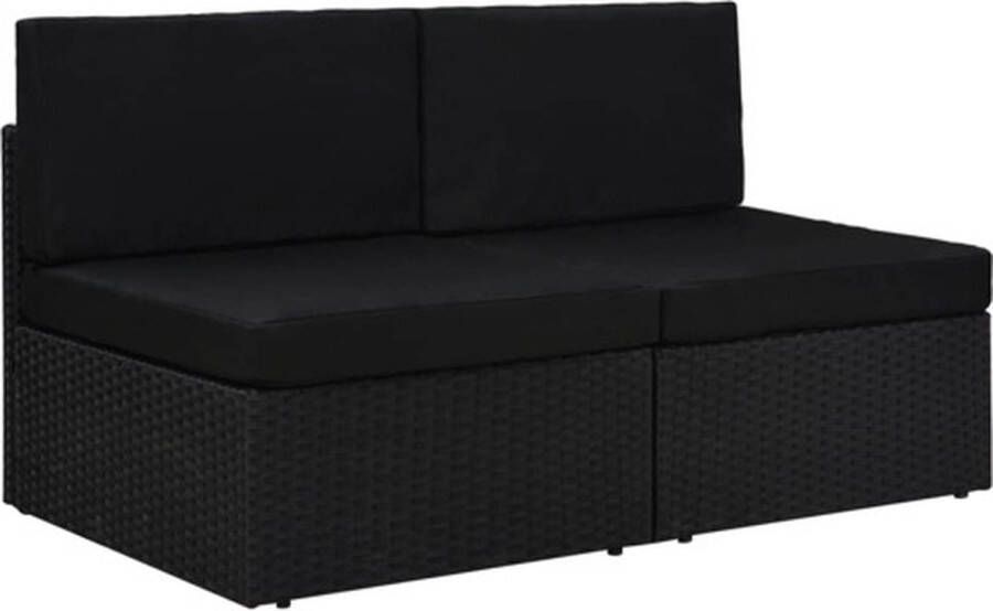 VidaXL -Tweezitsbank-sectioneel-poly-rattan-zwart