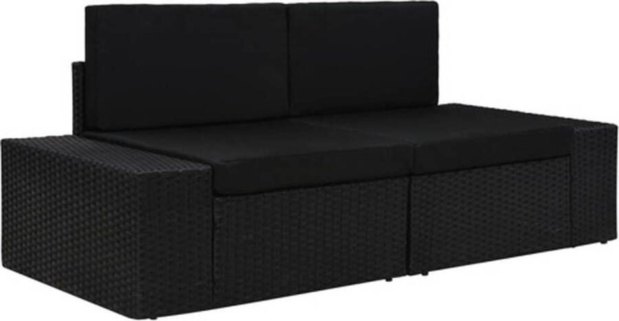 VidaXL -Tweezitsbank-sectioneel-poly-rattan-zwart