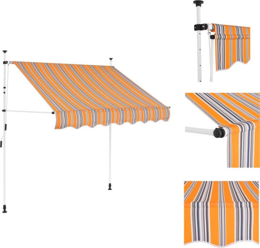 VidaXL Uittrekbare Zonwering 100x120 cm Geel Blauw 100% Polyester Handmatig bediend Vensterzonwering