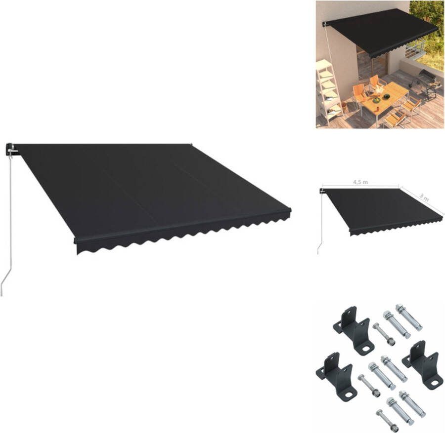 VidaXL Uittrekbare zonwering 450 x 300 cm Roestbestendig aluminium frame Vensterzonwering