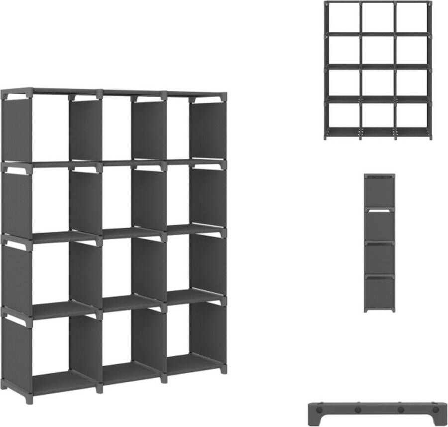 VidaXL Vakkenkast Opbergkast Grijs Stof en Staal 103x30x141 cm Kast