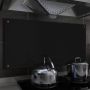 VidaXL VDXL Spatscherm keuken 100x50 cm gehard glas zwart - Thumbnail 2