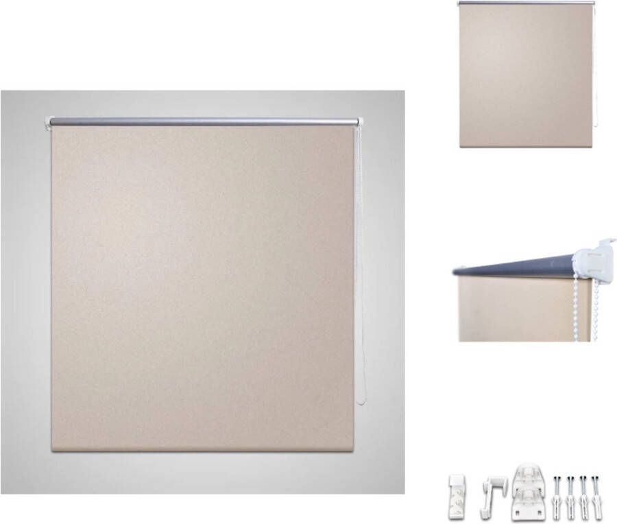 VidaXL Verduisterende Rolgordijnen Beige 140 x 175 Thermische zilverkleurige laag Jaloezie