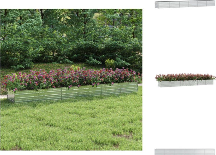 VidaXL Verhoogde plantenbak Metaal 480 x 80 x 45 cm (L x B x H) Bloempot