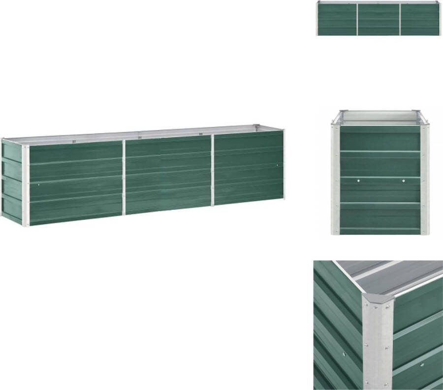 VidaXL Verhoogde Tuinbak Gegalvaniseerd Staal 240 x 40 x 45 cm Groen Bloempot