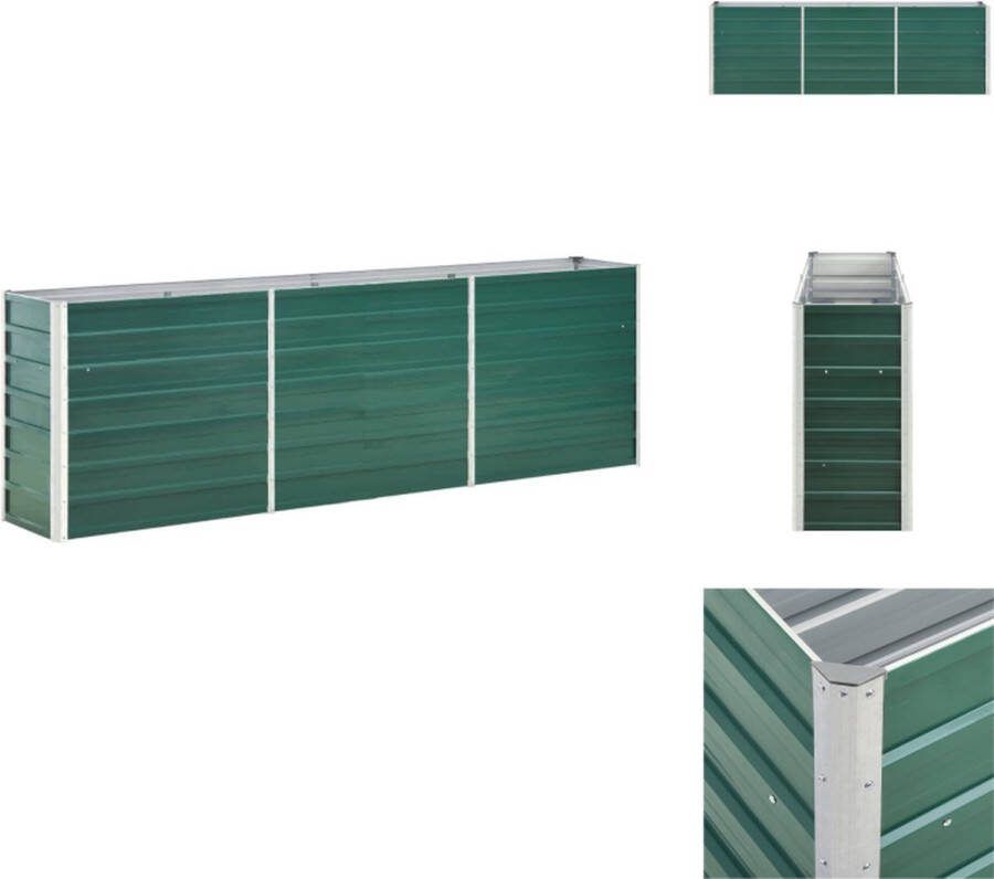 VidaXL Verhoogde tuinbak Gegalvaniseerd staal 240 x 40 x 77 cm Groen Bloempot