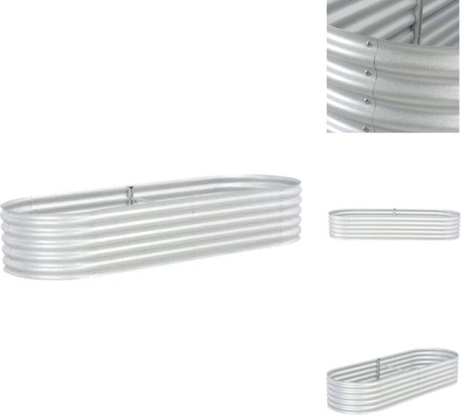 VidaXL Verhoogde tuinbak Gegalvaniseerd staal 240 x 80 x 44 cm Zilver Bloempot