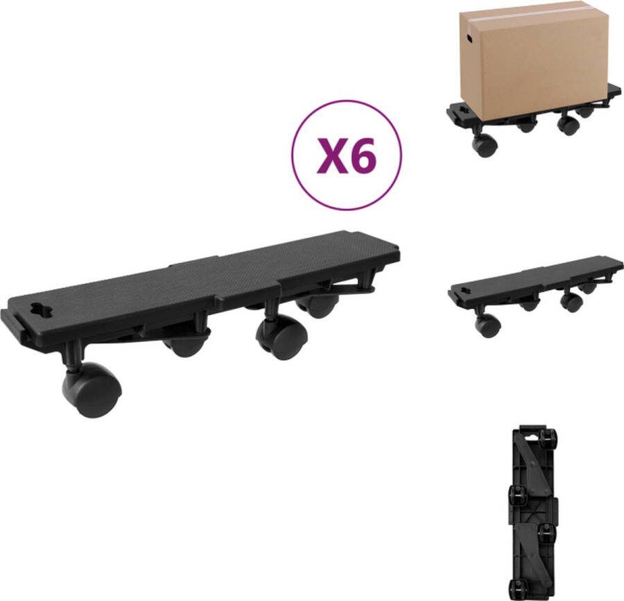 VidaXL Verhuishondjes Meubelrollers 36 x 10 x 8 cm Stevig PP materiaal Steekwagen