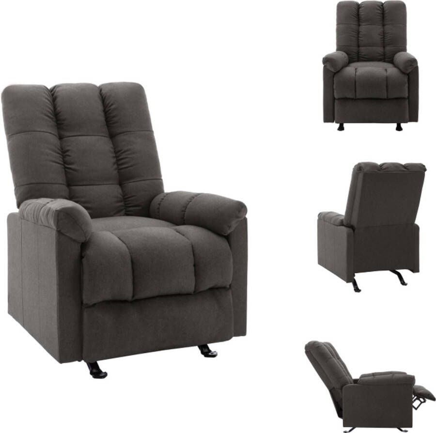 VidaXL Verstelbare Armstoel Donkergrijs 71.5 x 96.5 x 100.5 cm Stof Metaal Multiplex Fauteuil