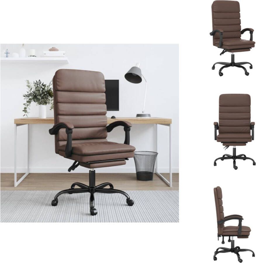 VidaXL verstelbare bureaustoel bruin 63 x 56 x (110.5-120) cm massagefunctie Bureaustoel