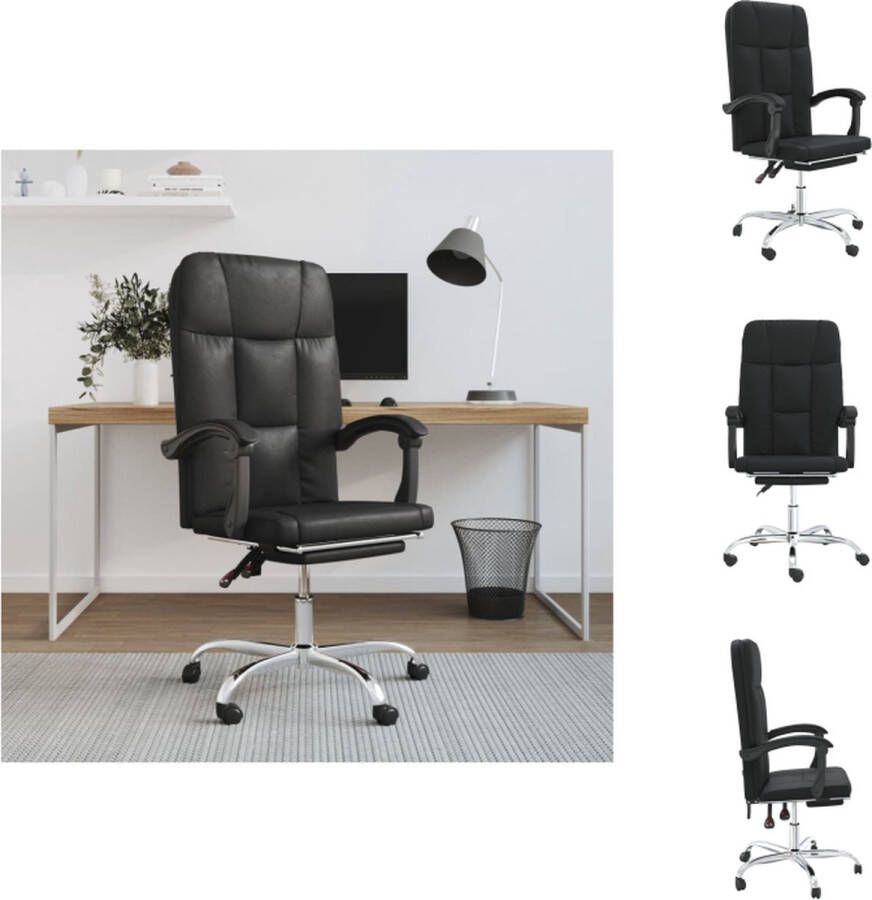 VidaXL Verstelbare Bureaustoel Kunstleer Zwart 63x59cm Duurzaam materiaal en verstelbaar ontwerp Bureaustoel
