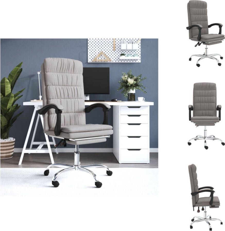 VidaXL Verstelbare Bureaustoel Taupe 63 x 56 cm Ademend en Duurzaam Bureaustoel