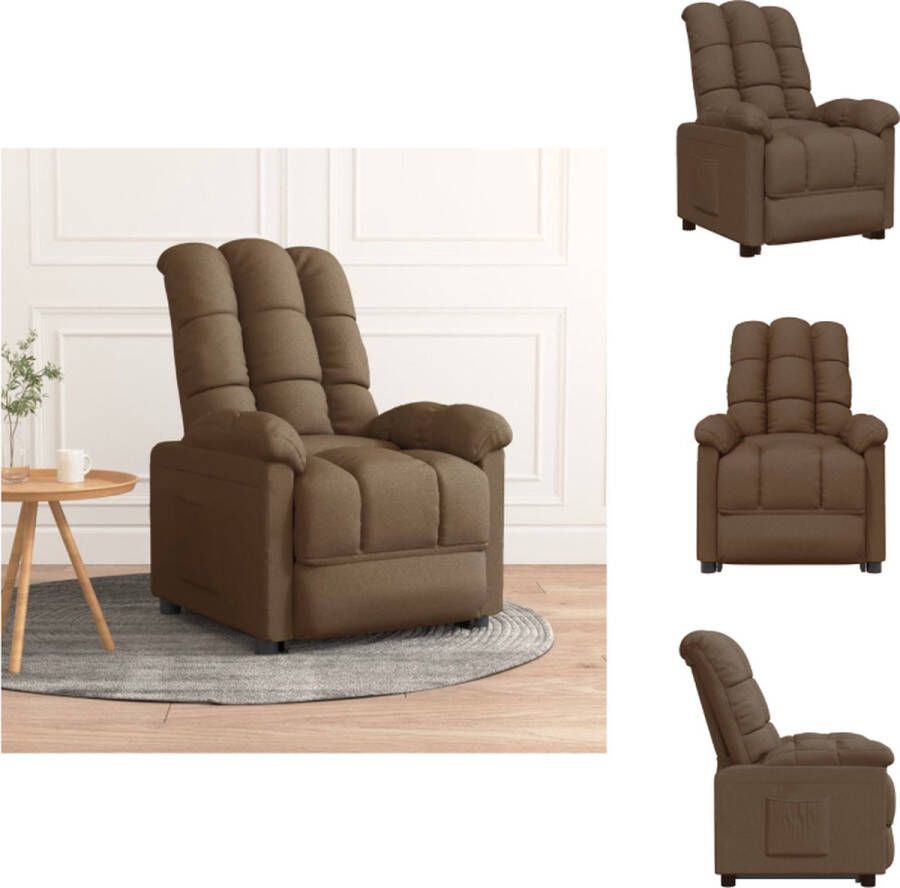 VidaXL Verstelbare Fauteuil Bruin Stof 74x99x102 cm Verstelbare hoofdsteun en voetensteun Fauteuil