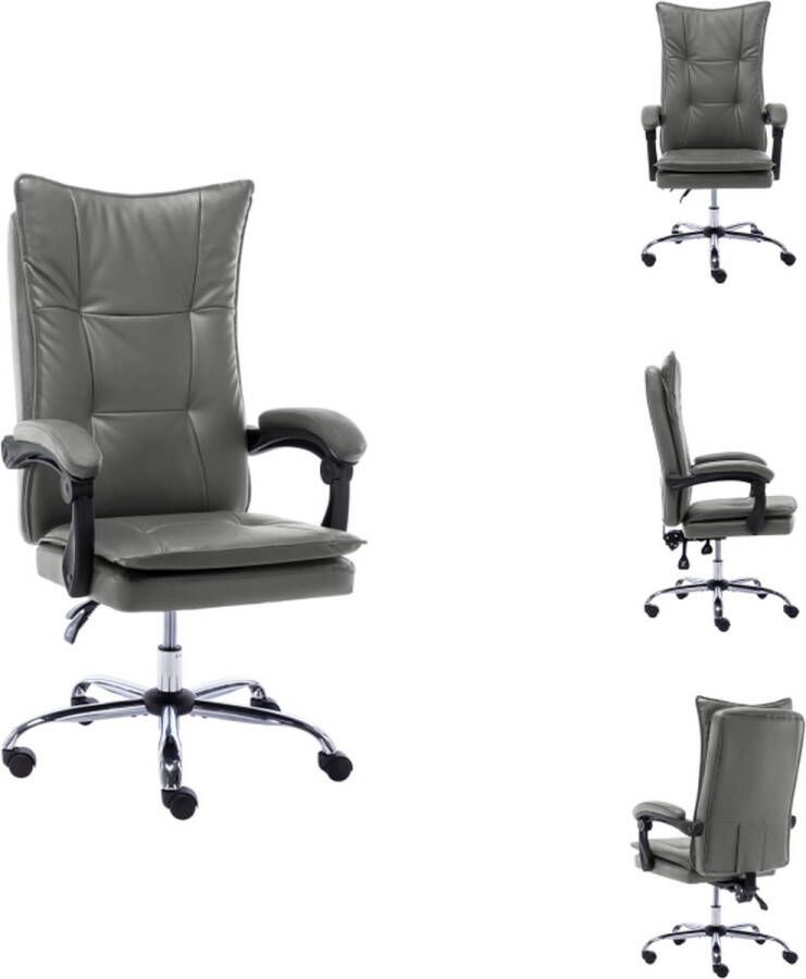 VidaXL Verstelbare Kantoorstoel Antraciet Nylon Zwenkwielen 64 x 68 x (113 120) cm Ergonomisch Bureaustoel