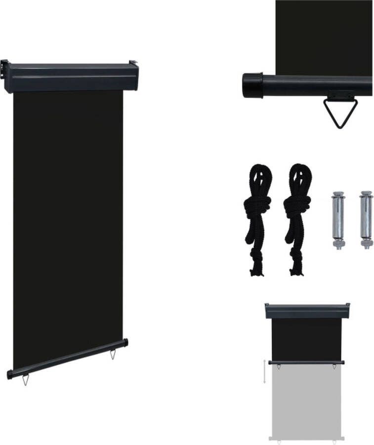 VidaXL Verticale Zonnescherm Luifel 100 x 250 cm UV-bestendig polyester Zwart Parasol
