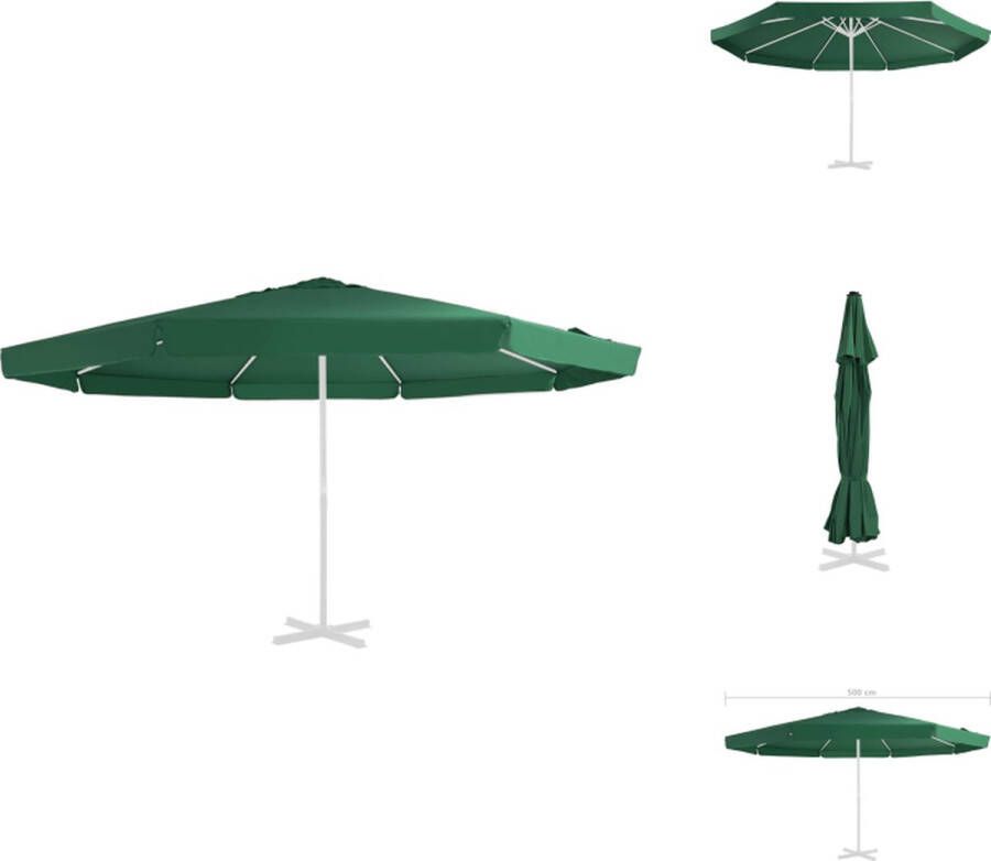 VidaXL Vervangend parasoldoek 500 cm Groen Water- en UV-bestendig Parasol