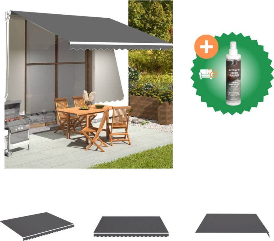 VidaXL Vervangingsdoek voor luifel 4 5x3 5 m antracietkleurig Vensterzonwering Inclusief Reiniger