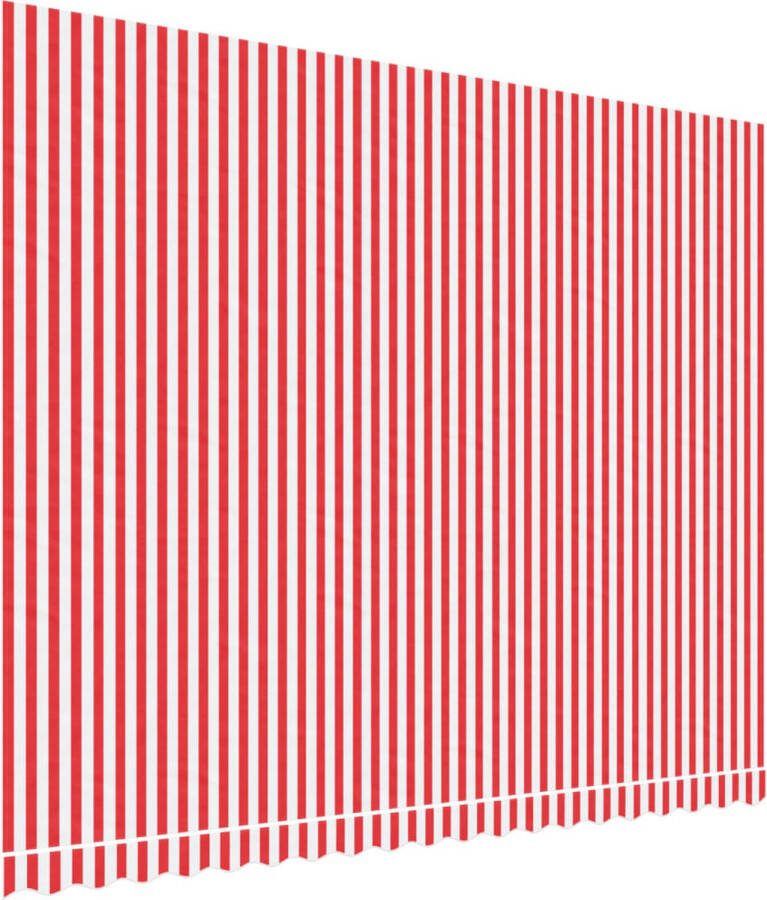 VidaXL Vervangingsdoek voor luifel gestreept 4 5x3 5 m rood en wit