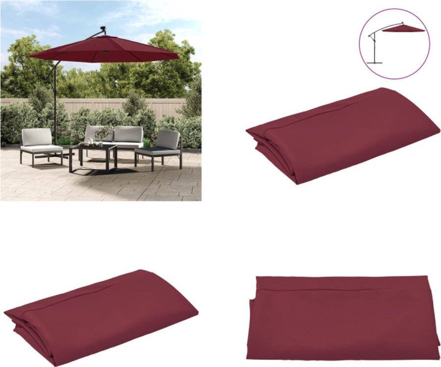 VidaXL Vervangingsdoek voor zweefparasol 300 cm bordeauxrood Vervangend Doek Vervangende Doeken Vervangingsdoek Vervangingsdoeken