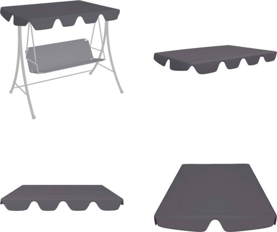 VidaXL Vervangingsluifel voor schommelbank 150 130x70 105 cm antraciet Luifel Luifels Overkapping Overkappingen