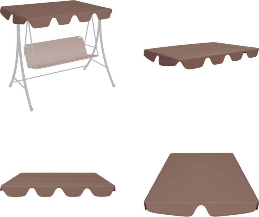 VidaXL Vervangingsluifel voor schommelbank 150 130x70 105 cm bruin Luifel Luifels Overkapping Overkappingen