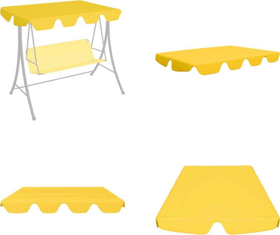 VidaXL Vervangingsluifel voor schommelbank 150 130x70 105 cm geel Luifel Luifels Overkapping Overkappingen
