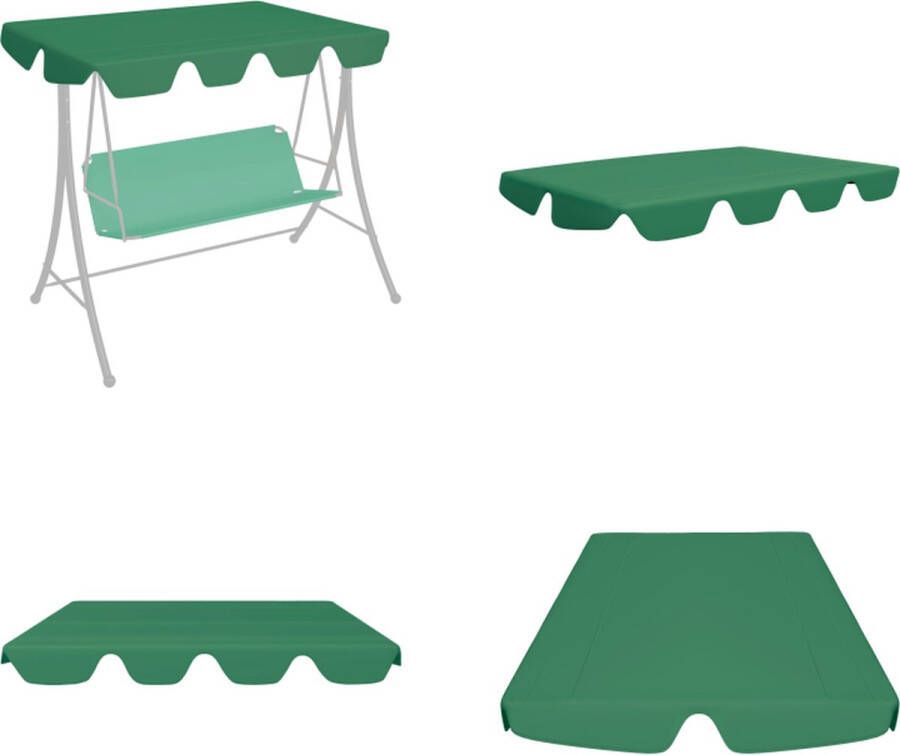 VidaXL Vervangingsluifel voor schommelbank 150 130x70 105 cm groen Luifel Luifels Overkapping Overkappingen