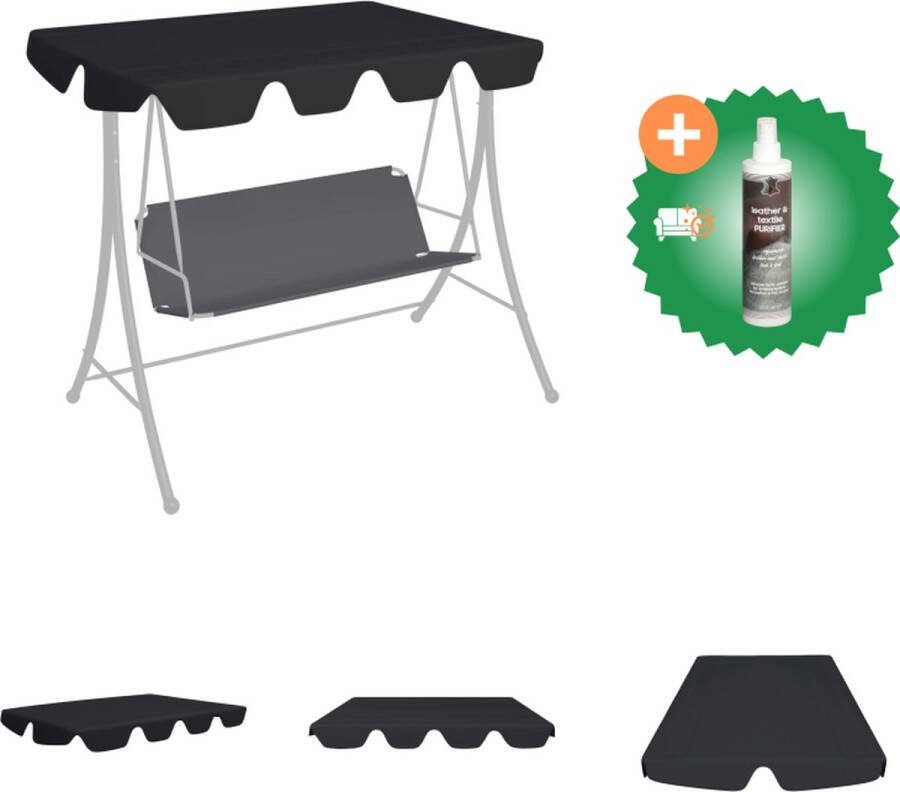 VidaXL Vervangingsluifel voor schommelbank 150 130x70 105 cm zwart Partytent Inclusief Reiniger