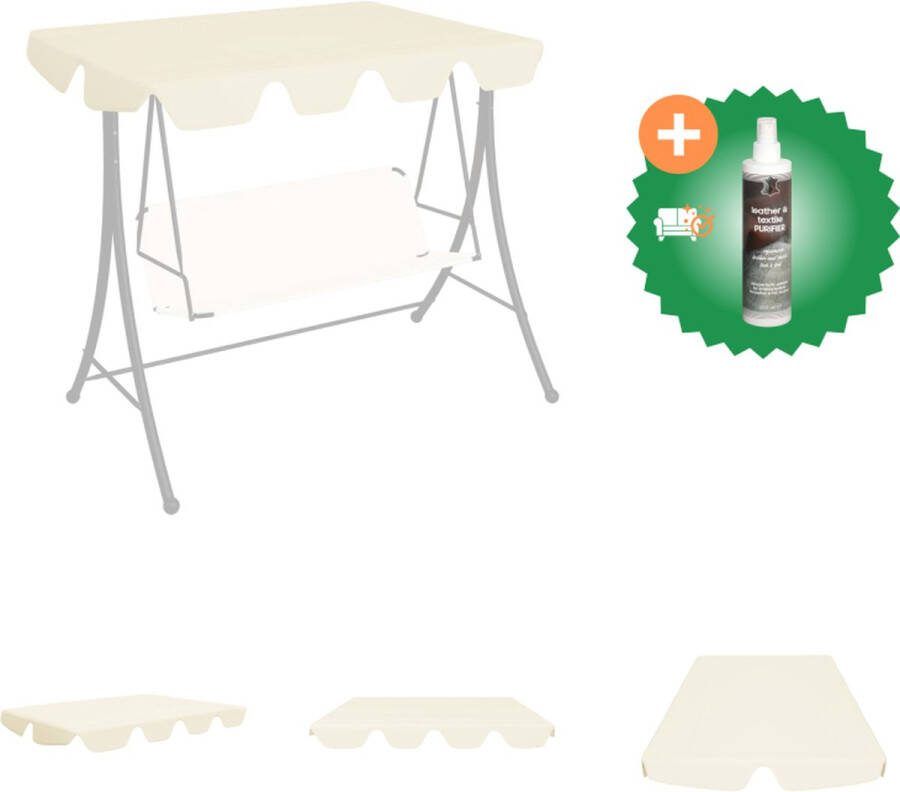 VidaXL Vervangingsluifel voor schommelbank 150 130x70 105cm crèmekleur Partytent Inclusief Reiniger