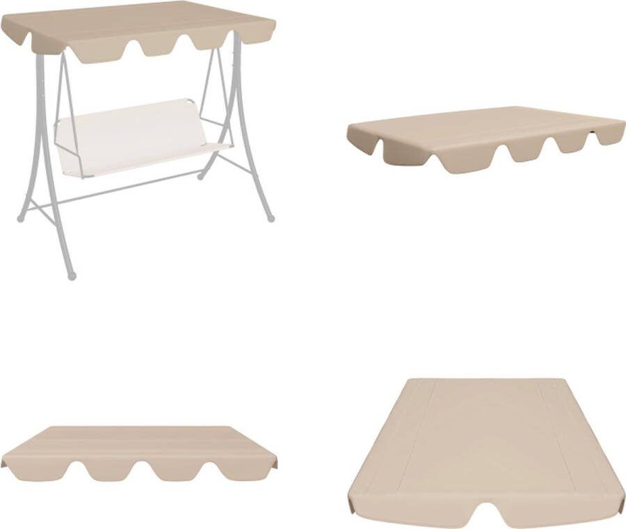 VidaXL Vervangingsluifel voor schommelbank 188 168x110 145 cm beige Luifel Luifels Overkapping Overkappingen