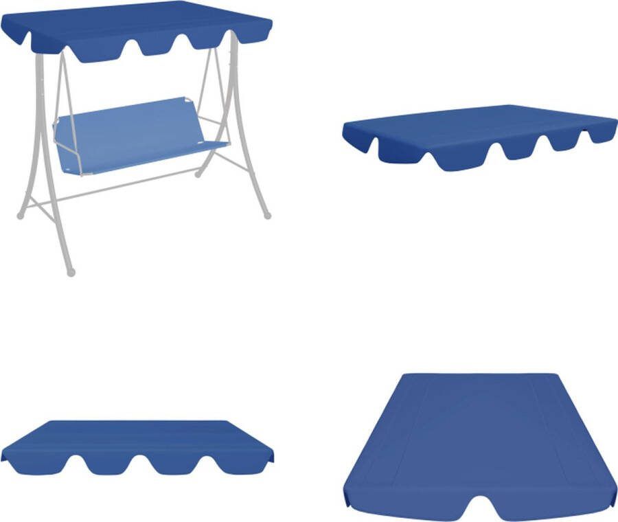 VidaXL Vervangingsluifel voor schommelbank 188 168x110 145 cm blauw Luifel Luifels Overkapping Overkappingen