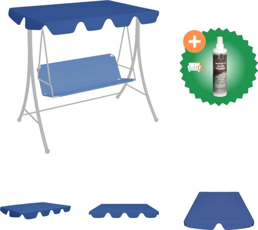 VidaXL Vervangingsluifel voor schommelbank 188 168x110 145 cm blauw Partytent Inclusief Reiniger