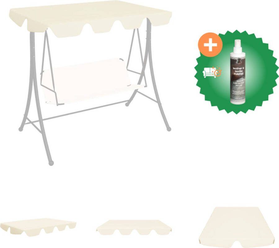 VidaXL Vervangingsluifel voor schommelbank 188 168x110 145 cm crème Partytent Inclusief Reiniger