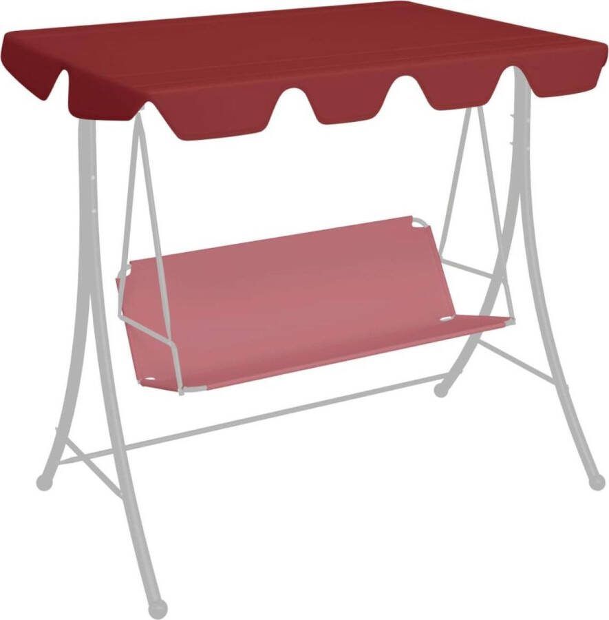 VidaXL Vervangingsluifel voor schommelbank 188 168x145 110 cm wijnrood
