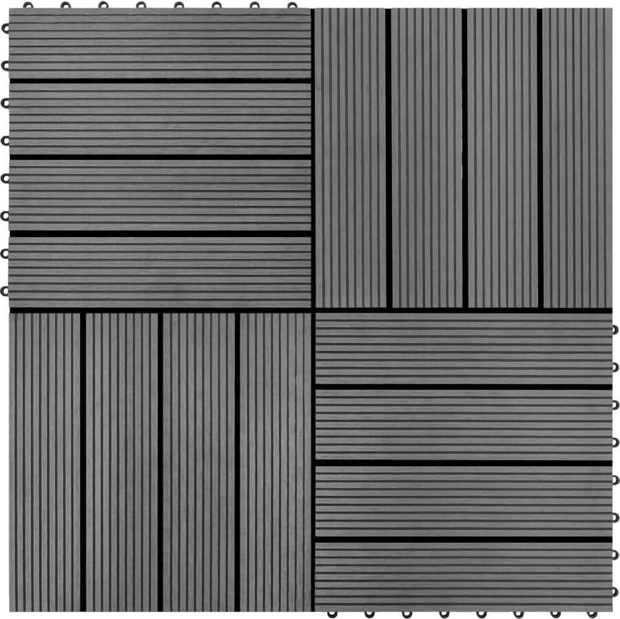 VidaXL 22 st Terrastegels 30x30 cm 2 m² HKC grijs