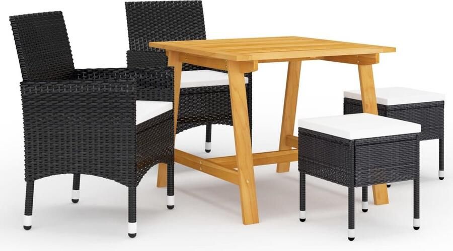 VidaXL 5-delige Tuinset zwart