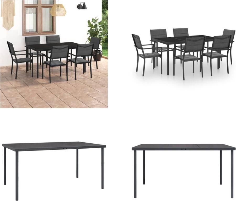 VidaXL 7-delige Tuinset staal Eethoek Voor Buiten Eethoeken Voor Buiten Tuintafel En Stoel Tuintafels En Stoelen