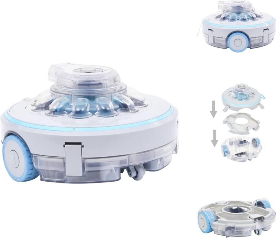 VidaXL Accurobotzwembadreiniger Voor bovengrondse zwembaden 31x17.5 cm Blauw en grijs 27W Zwembadfilterpomp
