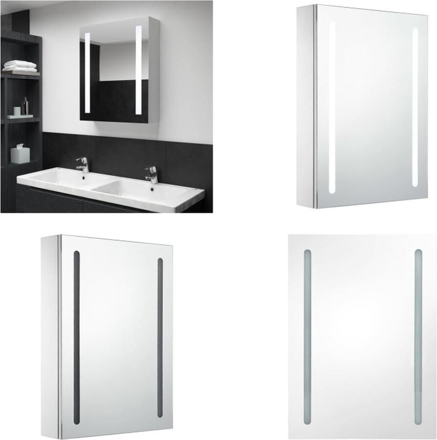 VidaXL Badkamerkast met spiegel en LED 50x13x70 cm Badkamerkast Badkamerkasten Medicijnenkastje Medicijnenkastjes