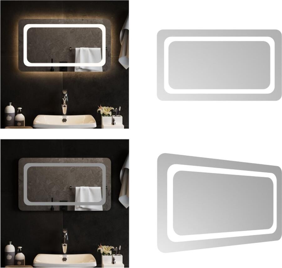 VidaXL Badkamerspiegel LED 70x40 cm LED-badkamerspiegel LED-badkamerspiegels Badkamerspiegel Spiegel